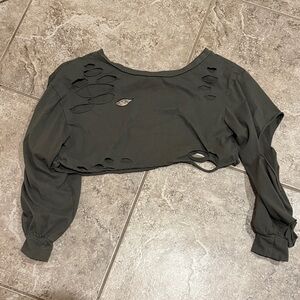 SHEIN  Distressed Crop Top